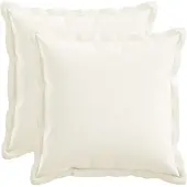 vidaXL Kussensloop 2 st HOUTEN Wit 35 x 35 cm Faux Linnen