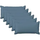 vidaXL Kussen met kussen HOUTEN 6 st Jeans Blauw Faux Linnen