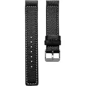 Oozoo Leren Horlogeband 20mm Zwart met Gesp