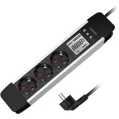 Logilink LPS285 Energiezuinig stopcontact Zwart, Zilver Randaarde stekker 1 stuk(s)