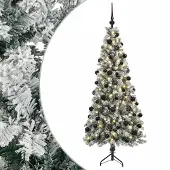 vidaXL Kunstkerstboom met kerstbal 180 cm 300 LED's Warmwit