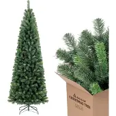 Salcar Kerstboom, potloodmodel, 210 cm, kunstmatige dennenboom, smal, kerstboom, slank