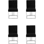 AEA Schwarzer 4x Stühle Lehnstuhl Designer Esszimmer Möbel Essstühle Edelstahlstuhl
