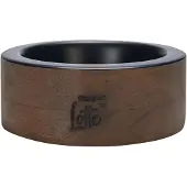 Designed By Lotte Milani Voerbak Hond - Drinkbak/Eetbak Hond - Hondenvoerbak - Hout/RVS - Zwart - 370 ml