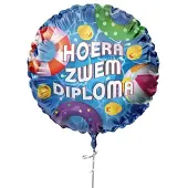 Haza Folieballon Zwemdiploma (45cm) - Blauw
