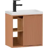 UEV wandgemonteerde wastafel met badmeubel, kleine wastafel, roze