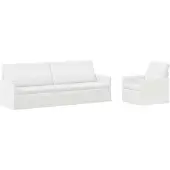 vidaXL Bankstel 2 pcs Wit Stof