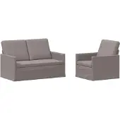 vidaXL Bankstel 2 pcs Taupe Stof