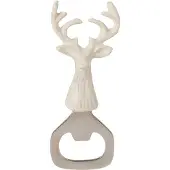 J-Line flesopener hert - aluminium - gebroken wit