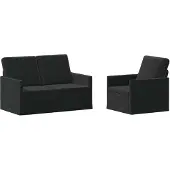 vidaXL - Bankstel - 2 - pcs - Zwart - fluweel