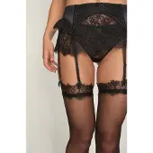 Hunkemoller Jarretel Rok Sylvia Zwart Dames | Maat: S