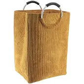 Tendance Opvouwbare wasmand van corduroy, 55 liter, mosterdkleurig