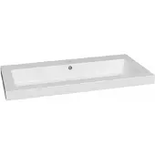 Lambini Designs Como wastafel mineraalmarmer 100cm met 2 kraangaten wit glans
