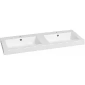 Lambini Designs Como wastafel mineraalmarmer 120cm dubbel met kraangaten wit glans