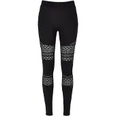 Urban Classics Dames/Dames Legging met Gehaakte Kanten Inslag (Zwart)