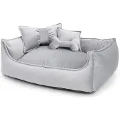 Dripio Hondenbed, Scandinavisch design, grijs, 75x60x20 cm, met kussen, wasbaar