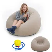 Merkloos Opblaasbare Air Sofa met Pomp, Flexibel en Duurzaam