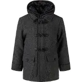 MINOTI Effen Tweed capuchonjas voor jongens (Grijs)