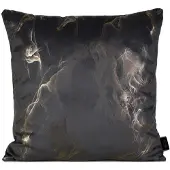 Eurofirany Naira Sierkussenhoes Zwart Goud 45x45 cm - Luxe Velours