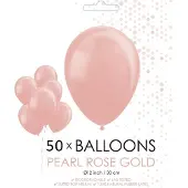 Wefiesta 50 Pearl rosé goud ballonnen 30 cm.