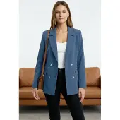 Trendyol TRENDYOLMİLLA Dames Donkerblauw Effen Lang Regular fit Blazers