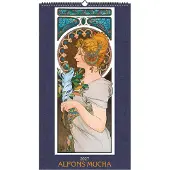 Merkloos Kunstkalender 2027 - Alfons Mucha - 33x60 cm