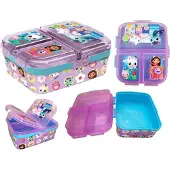 Stor Gabby's Poppenhuis Kinderlunchbox – Broodtrommel met 4 vakken voor kinderen vanaf 4 jaar - Vaatwasserbestendig & BPA-vrij - Paars