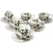 Queen Isabell Elegante Espressokopjes Set (6 stuks) met Schoteltjes - 80ml