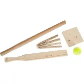 OUTDOOR PLAY slagbalset FSC met draagtas - houten kinderspel.
