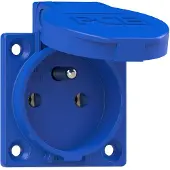 Pce Leidingsokkel 1F, 1x Z/U, IP54, 250V, Blau, artikelnummer 1040-0b