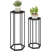 Outsunny Plantenstandaard Set-Metaal-31L x 27B x 75H cm-Zwart