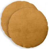 vidaXL Kussensloop 2 st HEERLEN Geel Diam. 30 cm corduroy