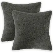 vidaXL Kussensloop 2 st HEERLEN Donkergrijs 45 x 45 cm Bouclé
