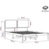 vidaXL - Bedframe - met - gestoffeerd - hoofdbord - Naturel - en - donkergrijs