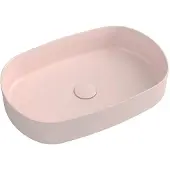 Isvea Infinity Oval Opbouwwastafel, 55x36cm, roze Salmon
