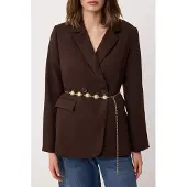 Trendyol TRENDYOLMİLLA Dames Bruin Effen Lang Regular fit Blazers