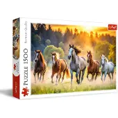 Trefl puzzel 1500 stukjes wilde paarden FSC karton duurzaam speelgoed.