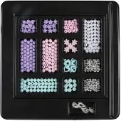 Eddy Toys Kralen Sieraden Maakset - 4000 Stuks Figuur- en Fiestakralen - Voor Armbanden en Kettingen - Pastelkleuren Roze, Paars, Blauw - Kunststof - 27x27x3,5 cm