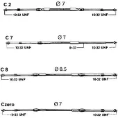 Ultraflex C2, 4,88 meter, bedieningskabel voor gas en versnelling