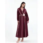 MSN Collection Gestrikt Gestreepte Maxi-jurk