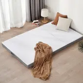 Dripio Opvouwbaar matras, 140x195x10 cm, met hoogwaardig schuim, H3 hardheid, wit/grijs