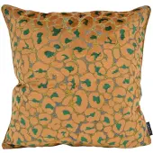 NOVÉE Leopard Goudbruin/Groen Kussenhoes | 45x45 cm | Velvet/Polyester