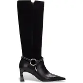 Hispanitas Dames Zwarte leren laarzen Paris (39), Leer, 5 tot 8 cm, Ritssluiting, Casual HI265123