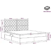 vidaXL LED-bed met opbergruimte en matras, donkerblauw, 180 x 200 cm, fluweel