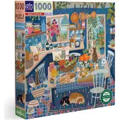 Eeboo PZTBUK Piece&Love Keuken-1000 stukjes puzzel, blauw