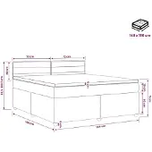 vidaXL Boxspringbed met matras, donkerbruin, 140 x 190 cm, met stoffen bekleding