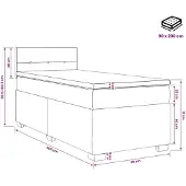 vidaXL Boxspringbed met matras, zwart, 90 x 200 cm, fluweel