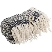 Home Styling Collection - Gemêleerde katoenen deken, 130 x 170 cm - antraciet