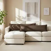 vidaXL Kussensloop 2 st HOUTEN Taupe 40 x 145 cm Faux Linnen