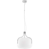 LUCANDE Hanglamp Christo, dimbaar, wit / opaal, Woon-/ Eetkamer, Glas, Design, hanglamp